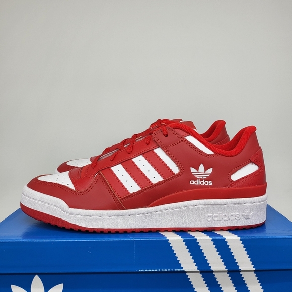 New adidas Originals Forum Low CL Scarlet Red Men's Shoes Size 9.5 - Picture 1 of 8
